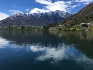 Remarkables Mountains Queenstown from the water.